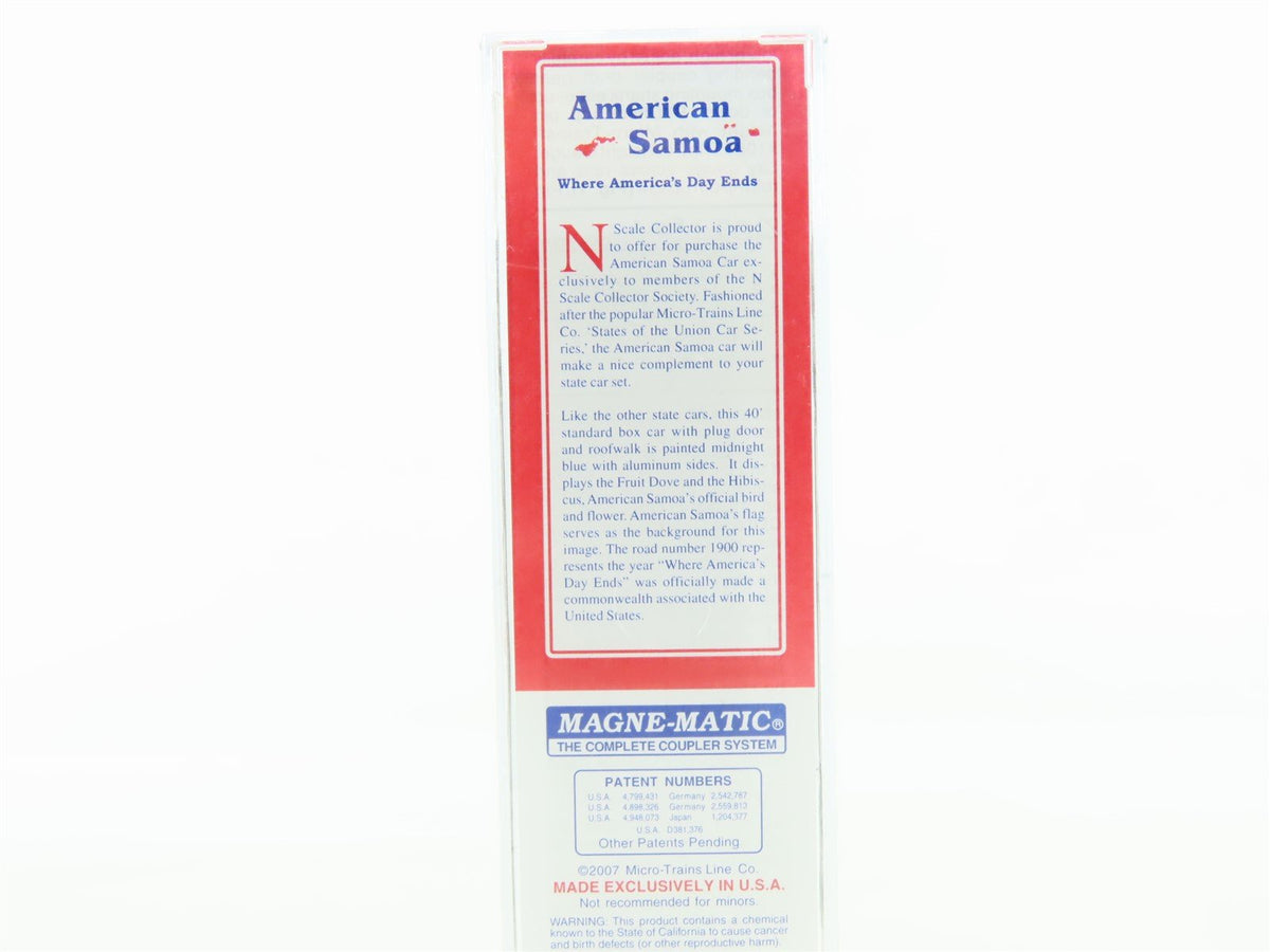 N Micro-Trains NSC MTL 07-02 Special Run AS American Samoa 40&#39; Box Car #1900