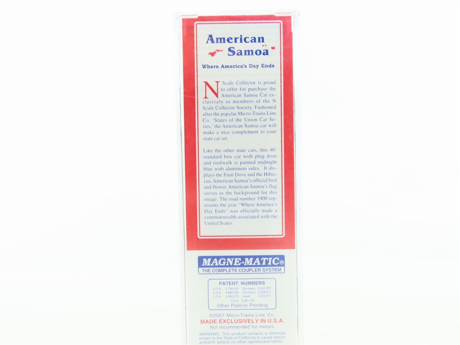 N Micro-Trains NSC MTL 07-02 Special Run AS American Samoa 40' Box Car #1900