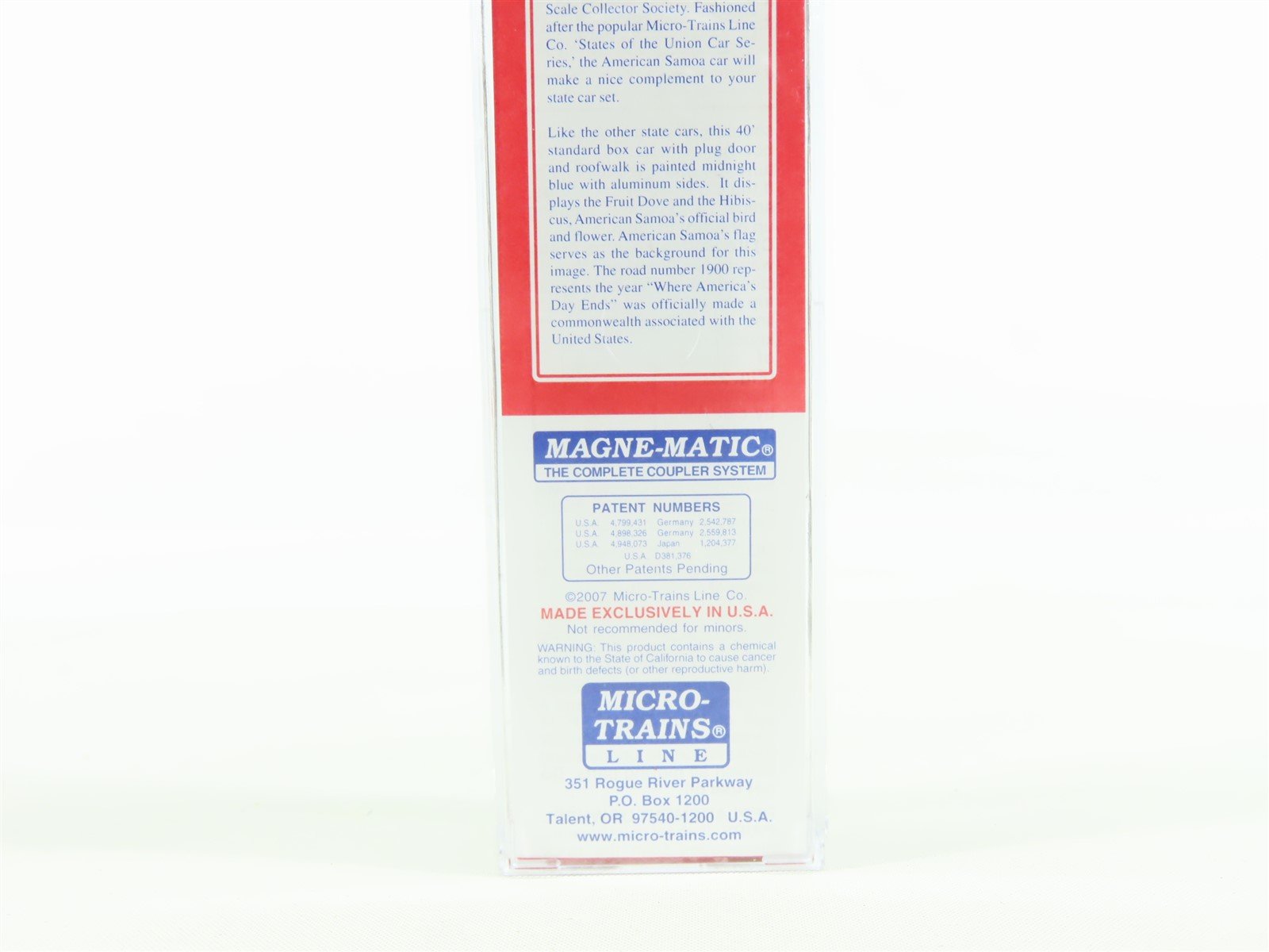 N Micro-Trains NSC MTL 07-02 Special Run AS American Samoa 40' Box Car #1900