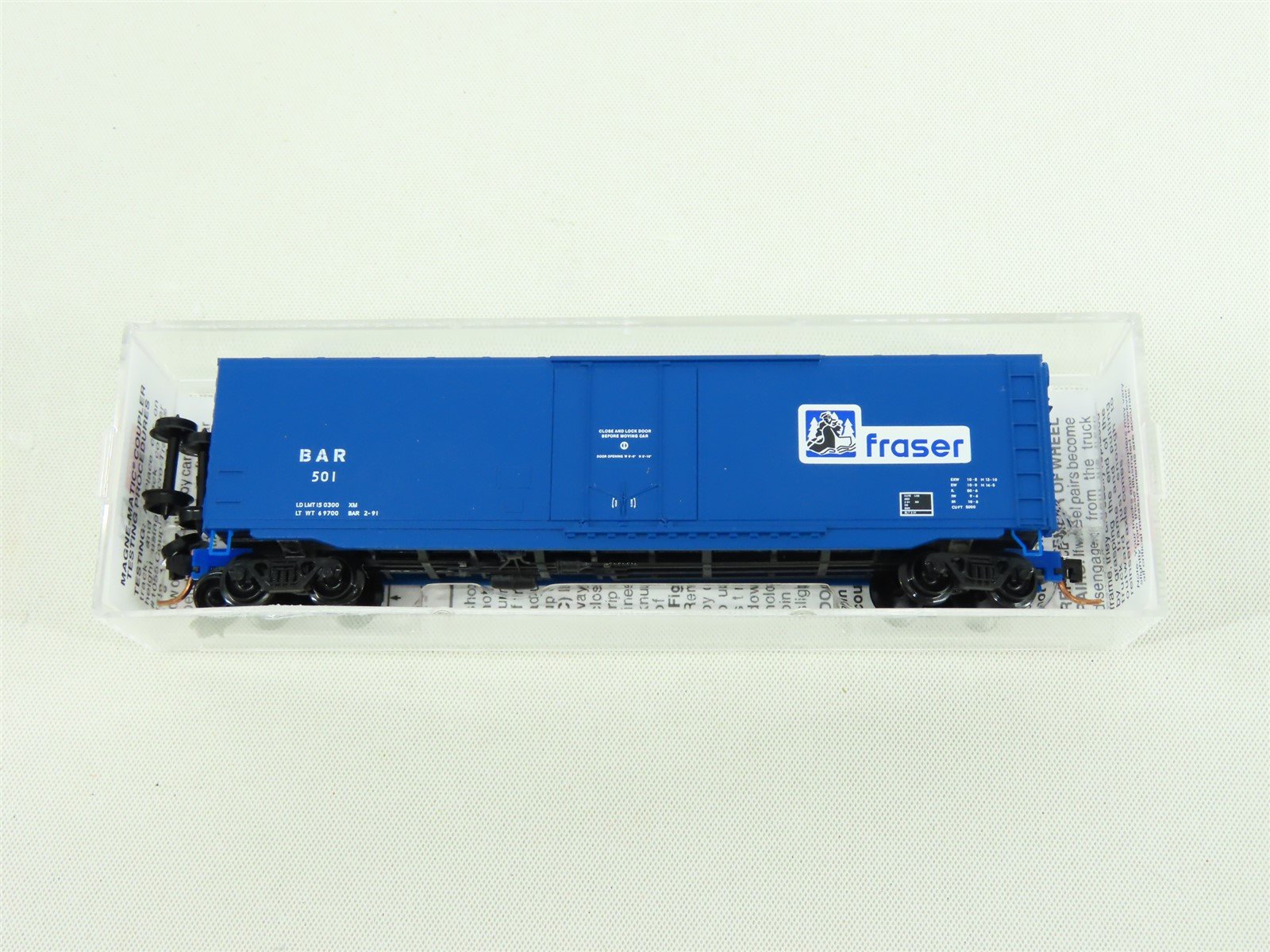 N Scale Micro-Trains MTL #03800390 BAR Fraser 50' Plug Door Box Car #501