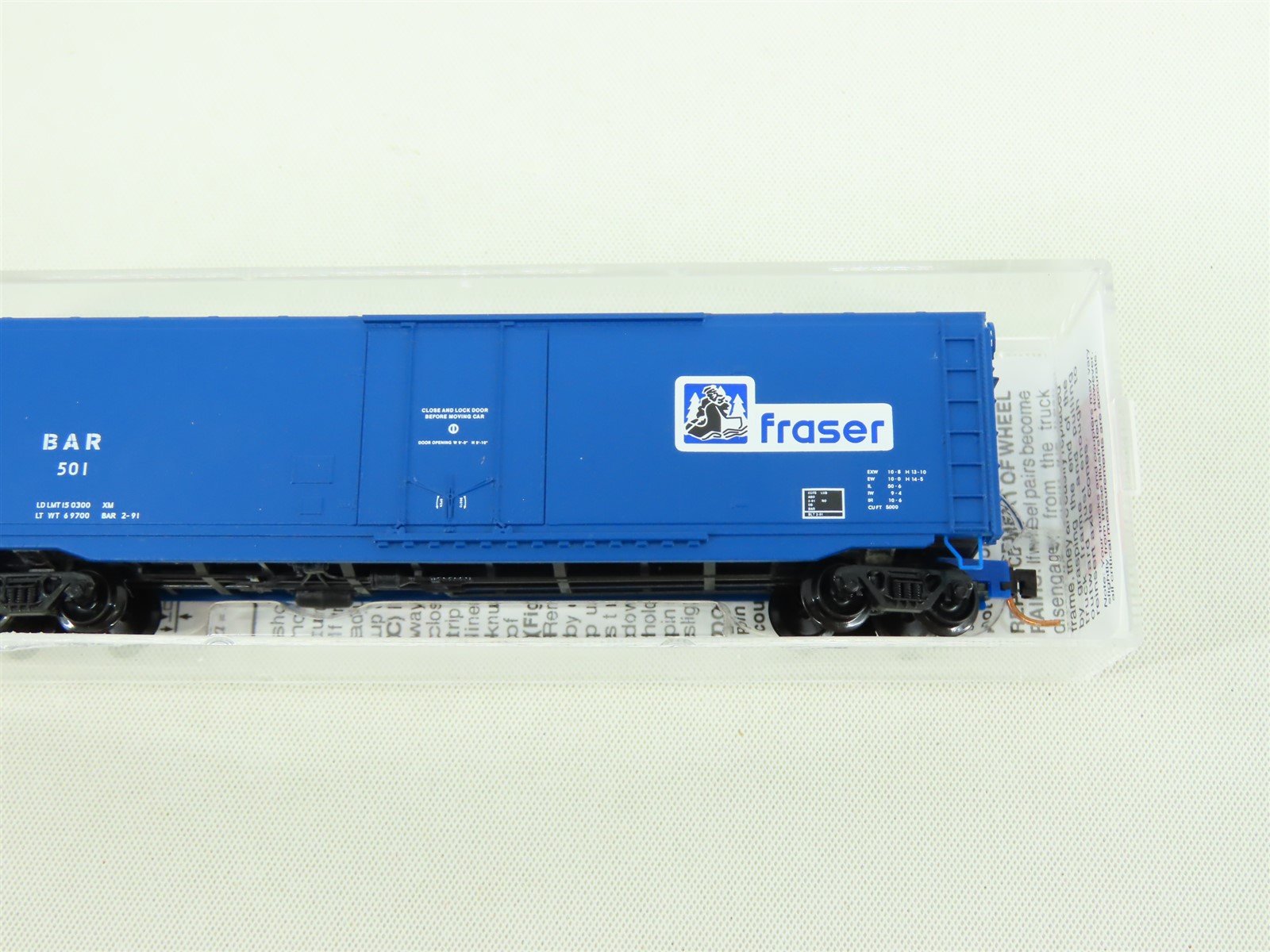 N Scale Micro-Trains MTL #03800390 BAR Fraser 50' Plug Door Box Car #501