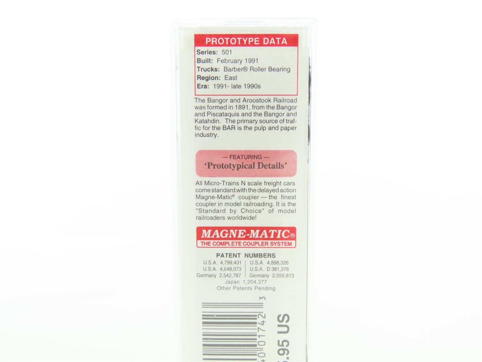 N Scale Micro-Trains MTL #03800390 BAR Fraser 50' Plug Door Box Car #501