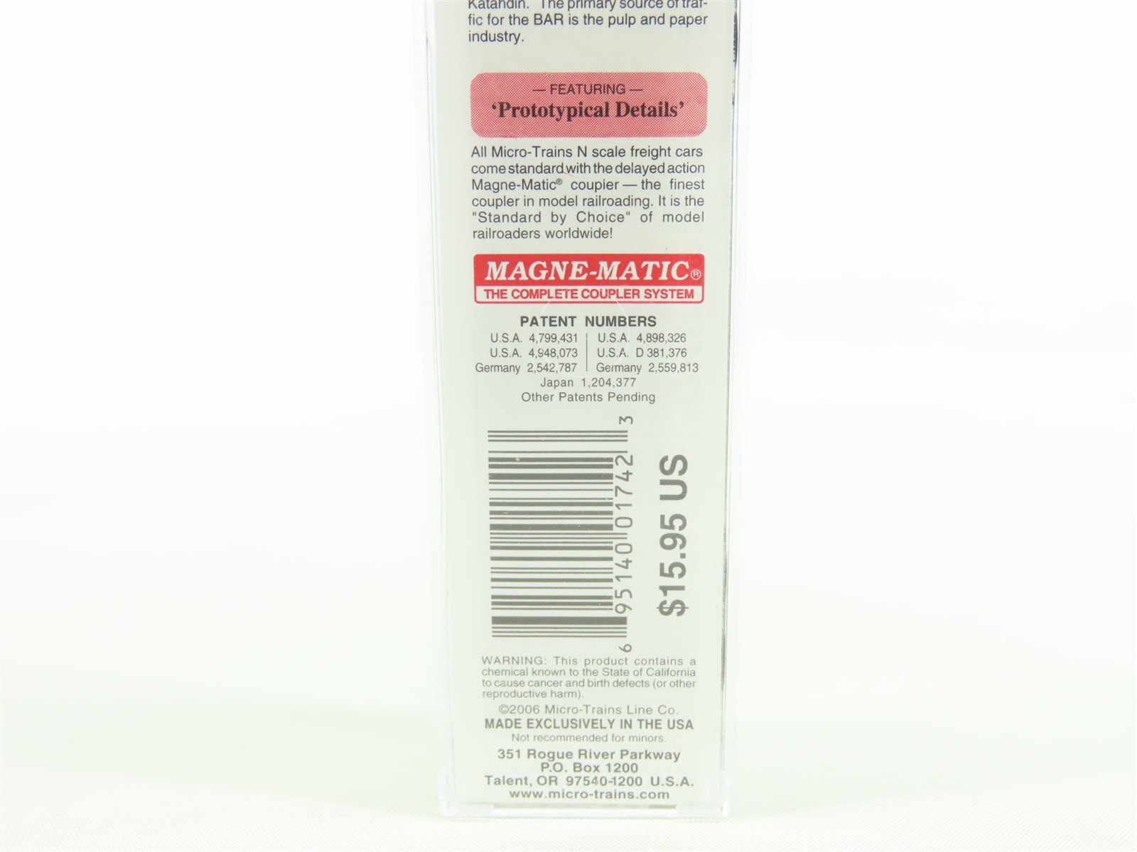 N Scale Micro-Trains MTL #03800390 BAR Fraser 50' Plug Door Box Car #501