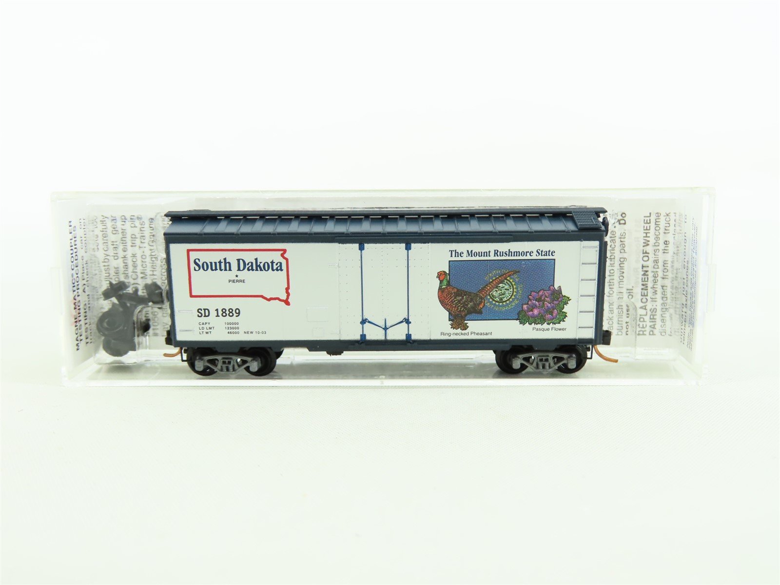 N Scale Micro-Trains MTL #21371 SD South Dakota State Car 40' Box Car #1889