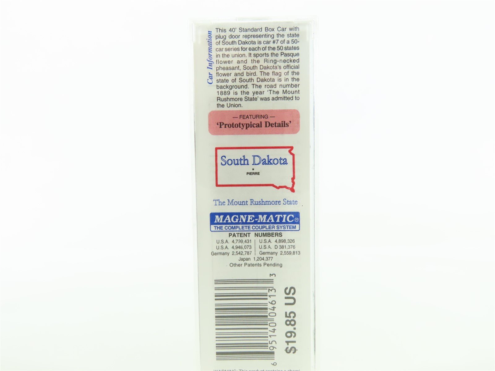 N Scale Micro-Trains MTL #21371 SD South Dakota State Car 40' Box Car #1889