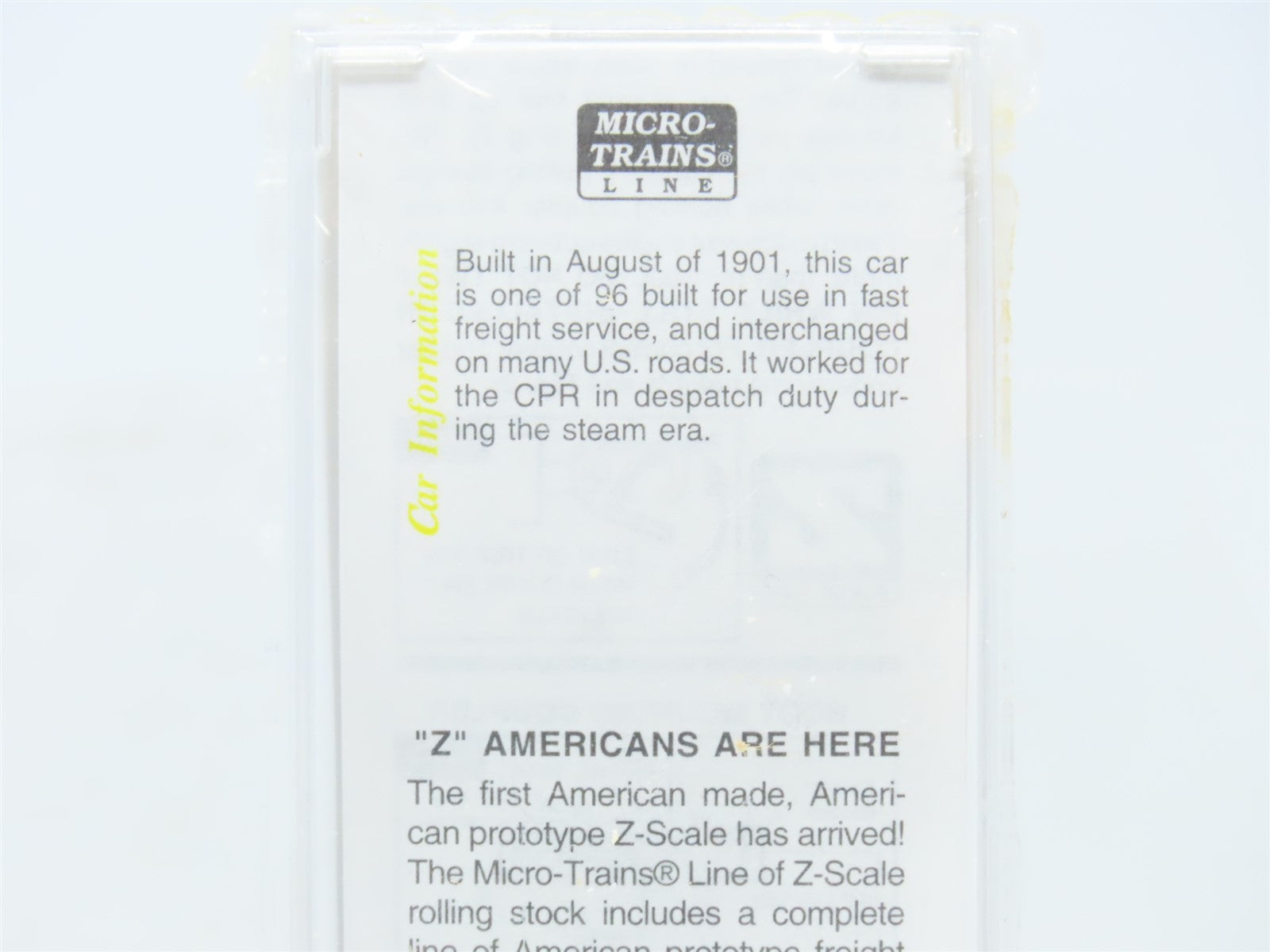 Z Scale Micro-Trains MTL 13910-2 CP Canadian Pacific Boxcar #19442-Sealed