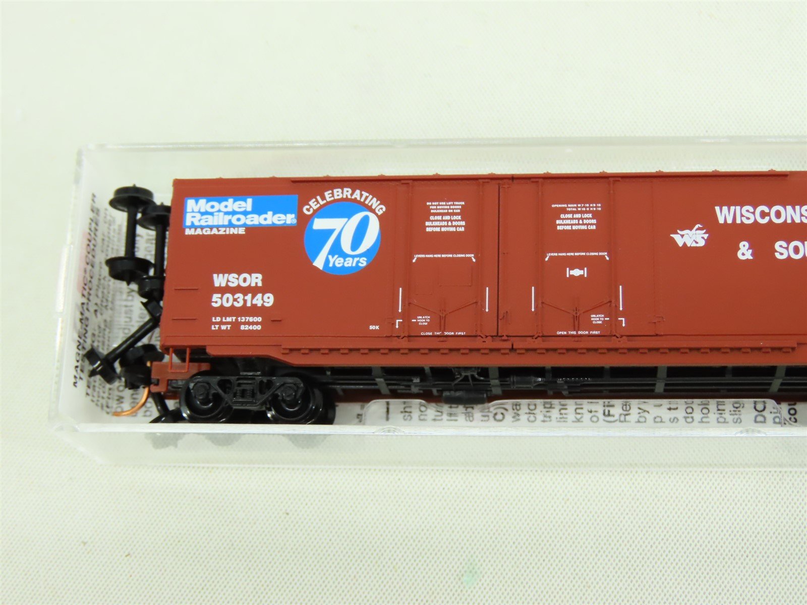 N Micro-Trains MTL #75130 WSOR Model Railroader-70 Years- 50' Box Car #503149