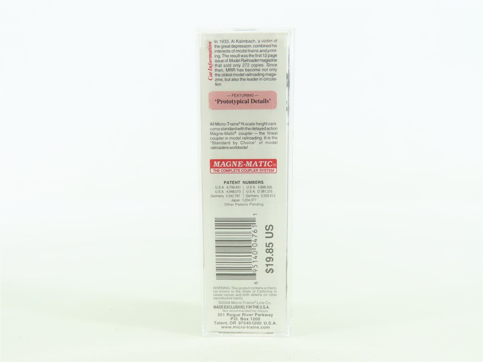 N Micro-Trains MTL #75130 WSOR Model Railroader-70 Years- 50' Box Car #503149