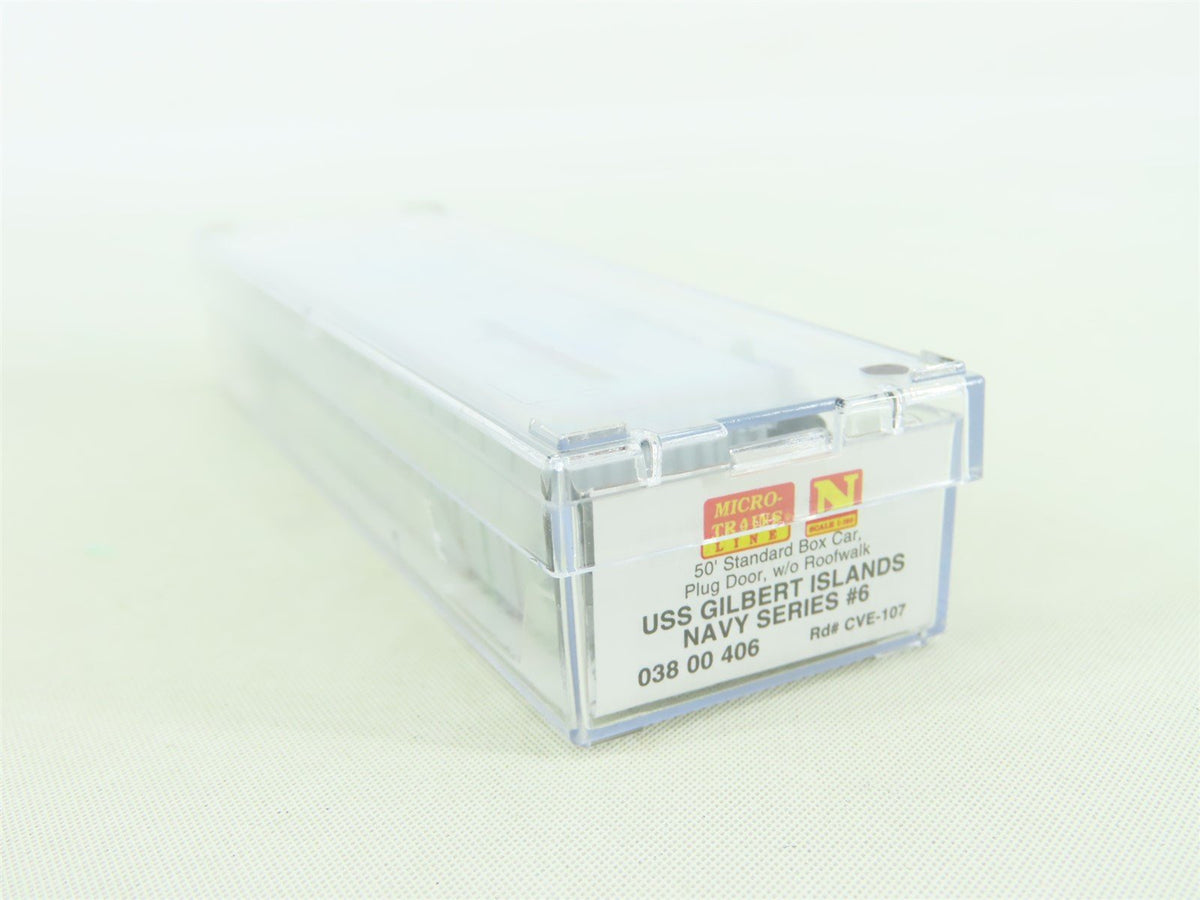 N Micro-Trains MTL #03800406 Navy Series #6 USS Gilbert Islands 50&#39; Box Car