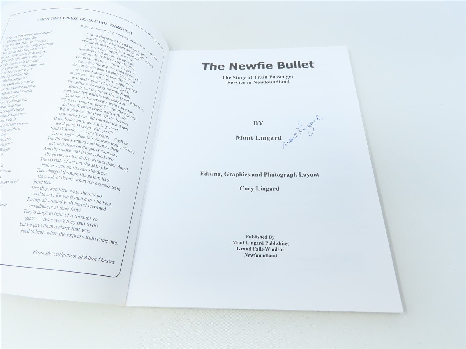 The Newfie Bullet by Mont Lingard ©2000 SC Book-Signed