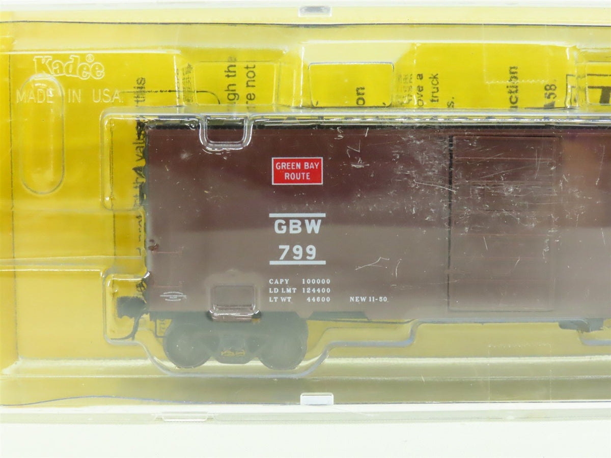 HO Scale Kadee 4016 GBW Green Bay Western 40&#39; Single Door Steel Box Car #799