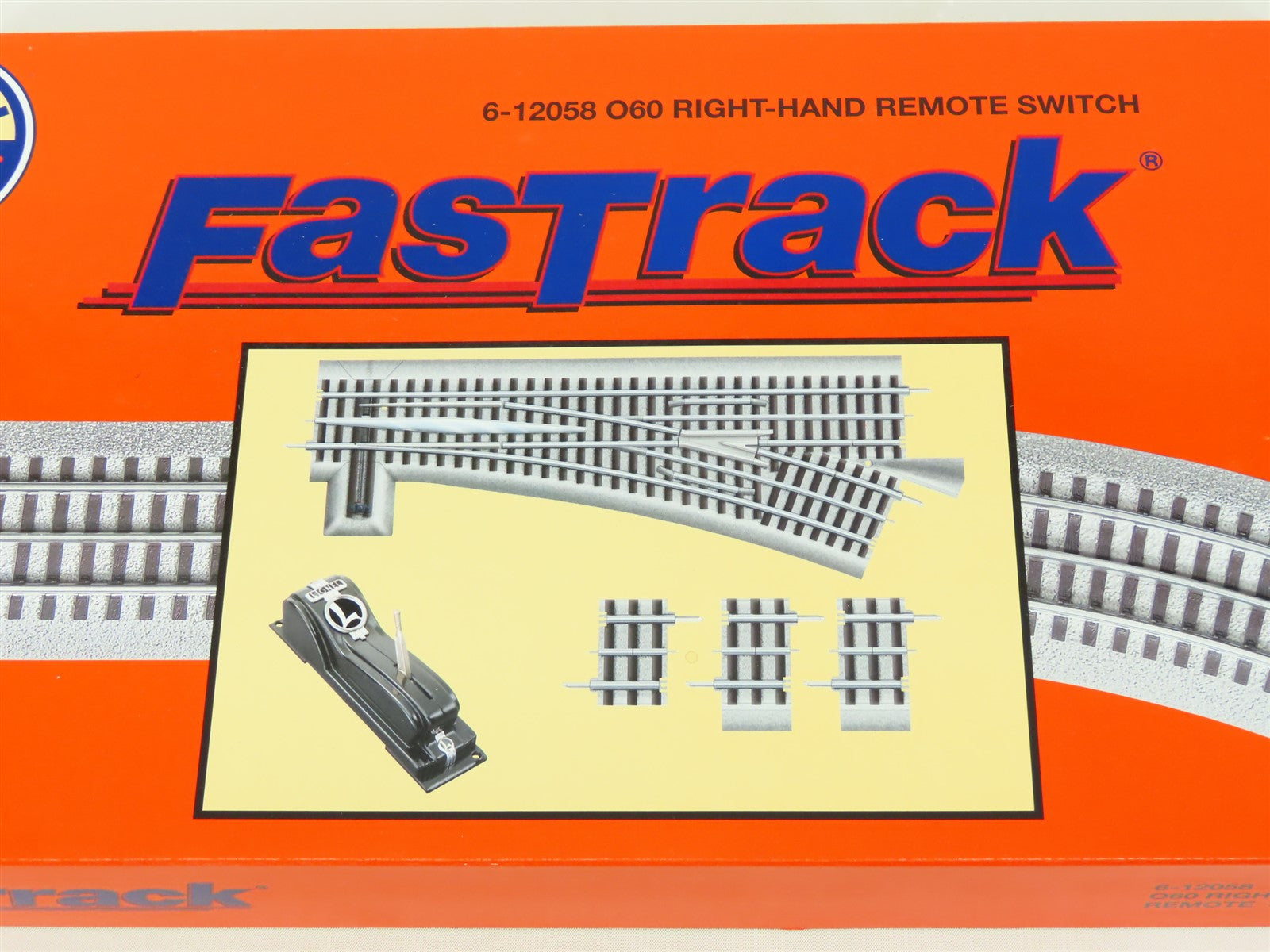 O Gauge 3-Rail Lionel FasTrack #6-12058 O60 Right-Hand Remote Switch Track