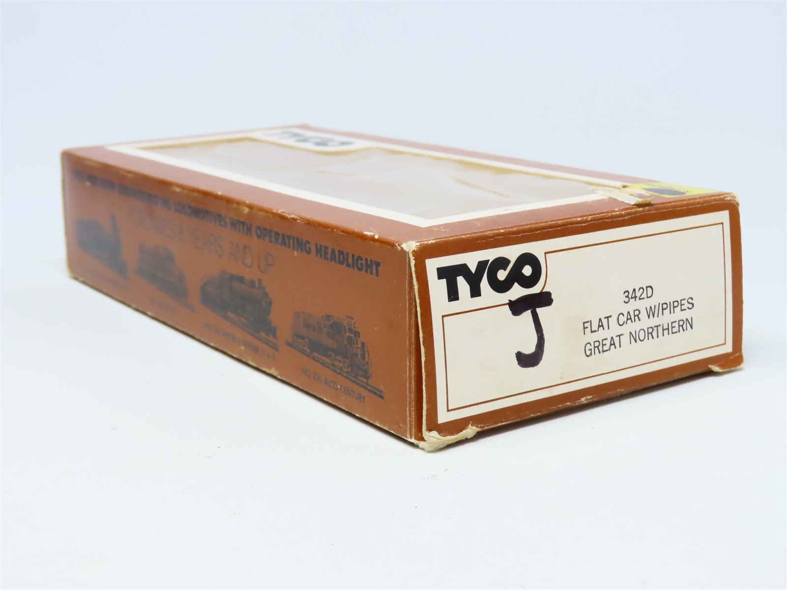 HO Scale TYCO #342D GN Great Northern Flat Car w. Pipe Load