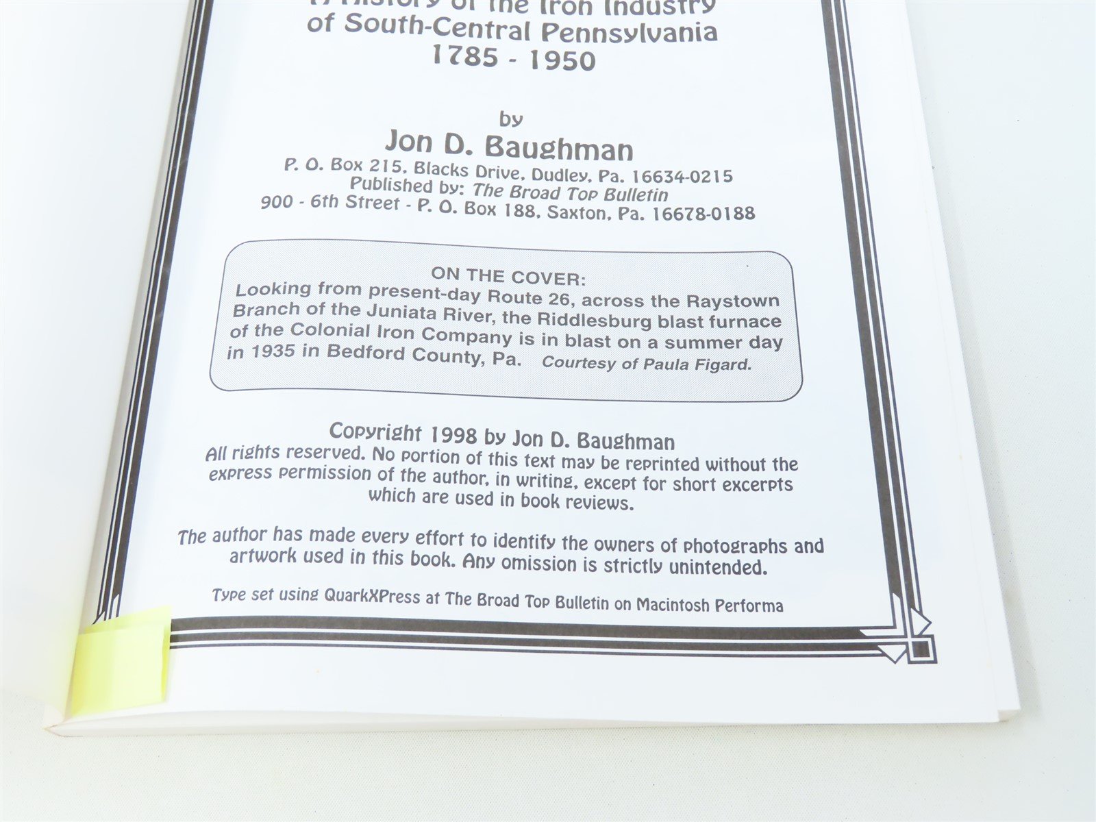 Men Of Iron by Jon D Baughman ©1998 SC Book