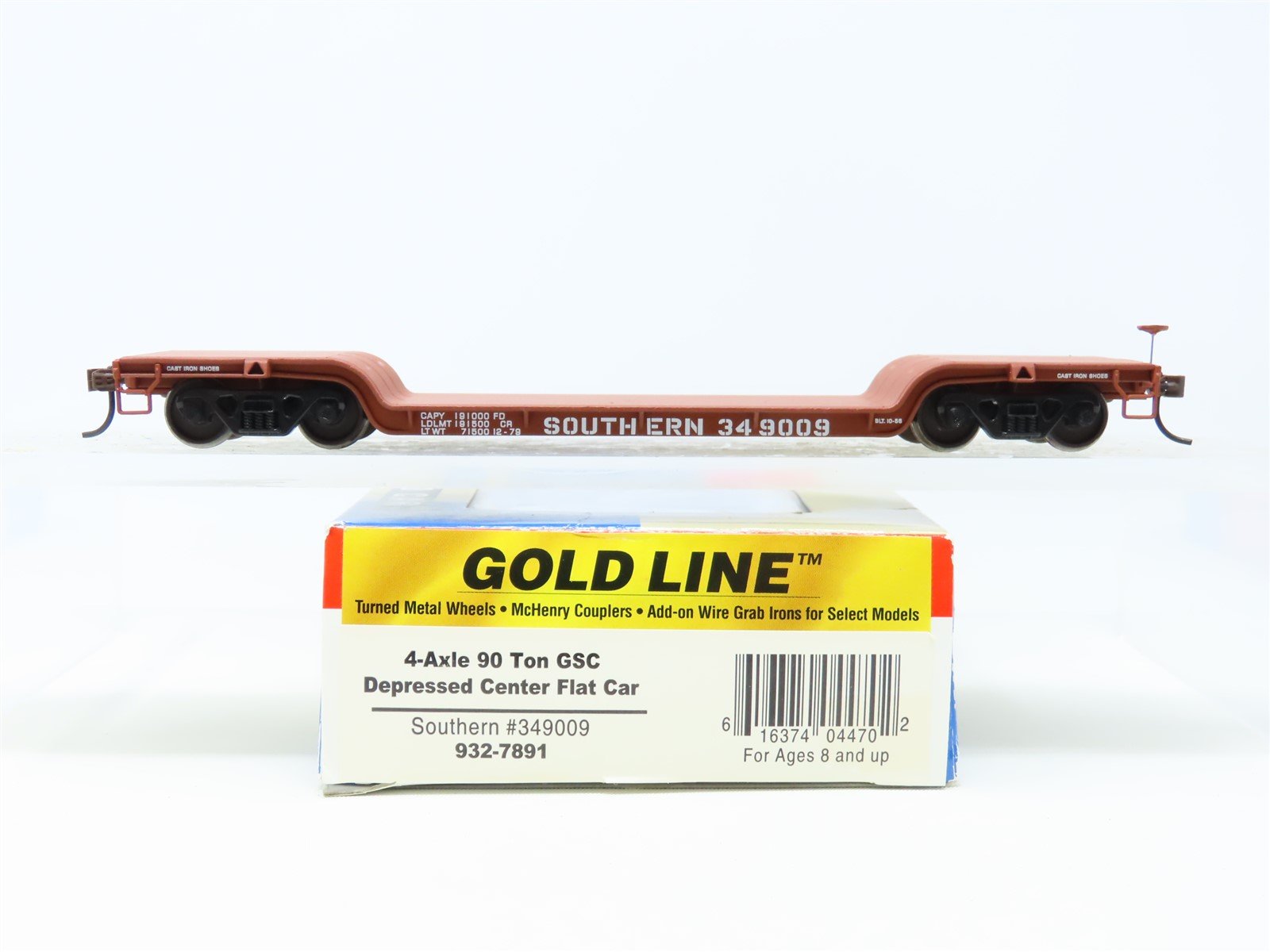 HO Walthers Gold Line 932-7891 SOU Southern Depressed-Center Flat Car #349009