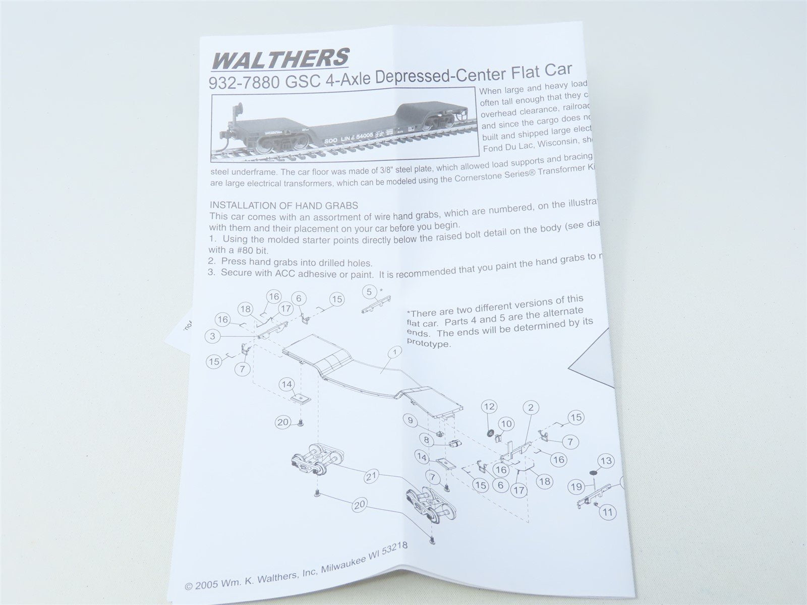 HO Walthers Gold Line 932-7891 SOU Southern Depressed-Center Flat Car #349009