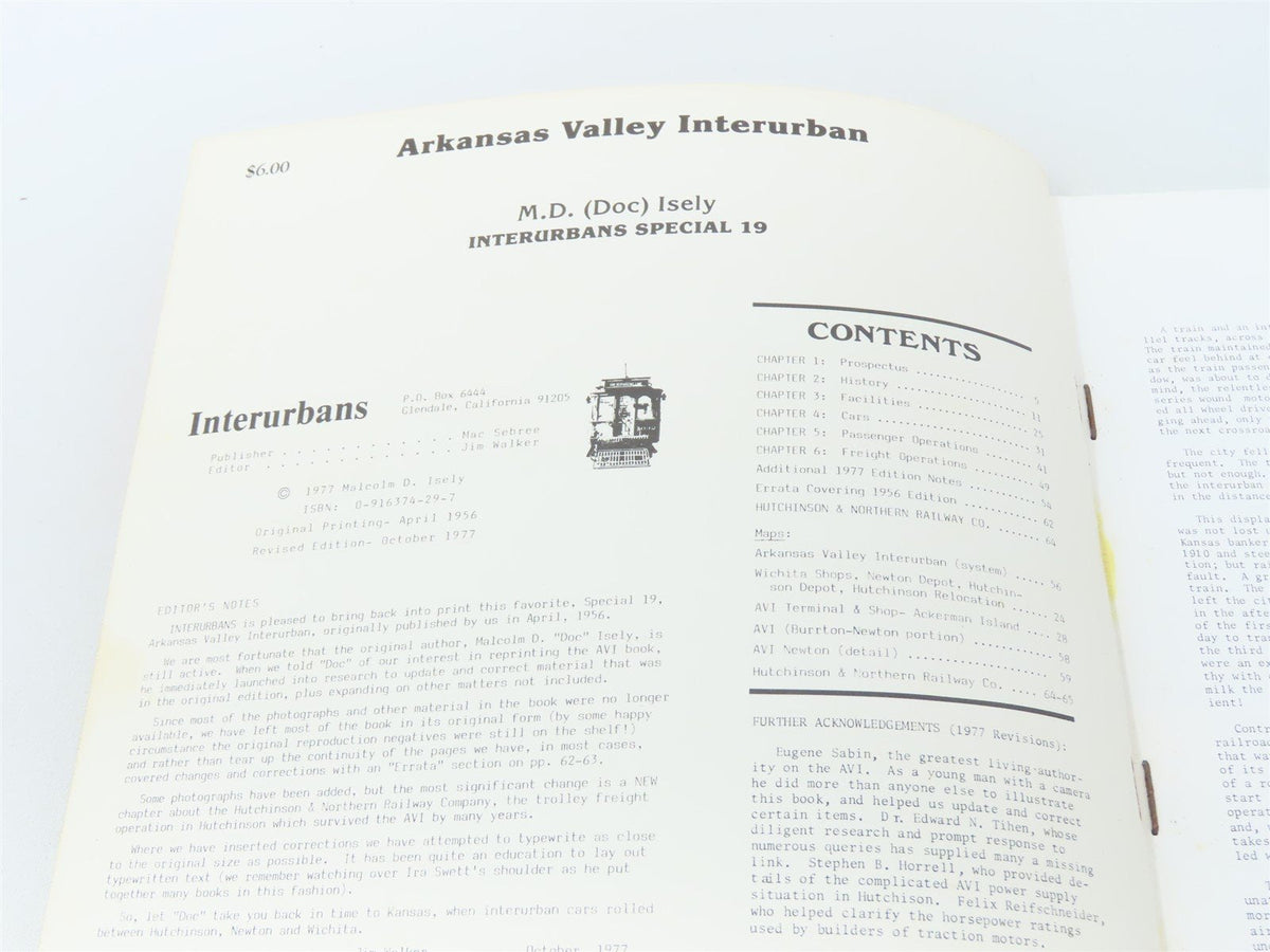 Arkansas Valley Interurban by Malcolm D Isely ©1977 SC Book