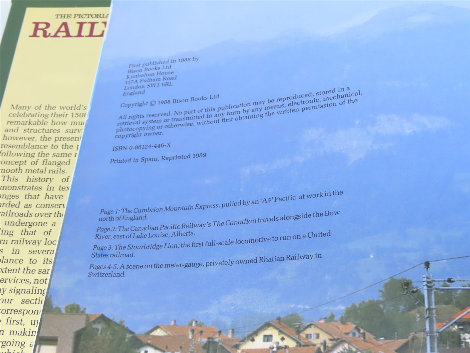 A Pictorial History of Railways by John Westwood ©1988 HC Book