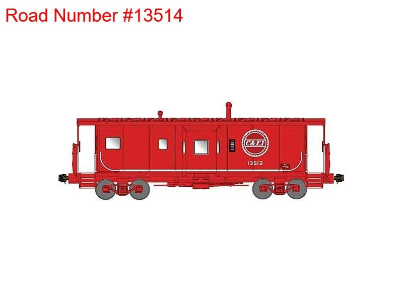 N Bluford Shops 42141 C&EI "Buzzsaw" ICC Ph. 2 Bay Window Caboose #13514