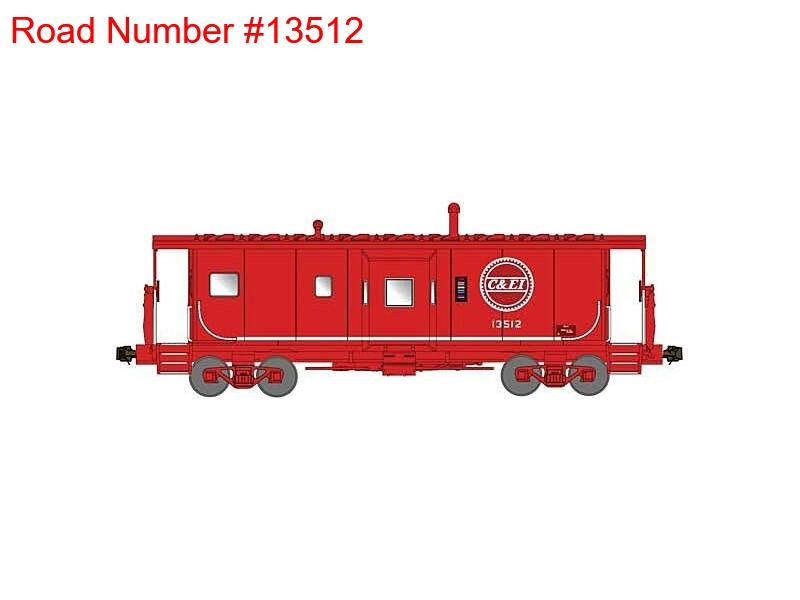 N Bluford Shops 42140 C&EI "Buzzsaw" ICC Ph. 2 Bay Window Caboose #13512