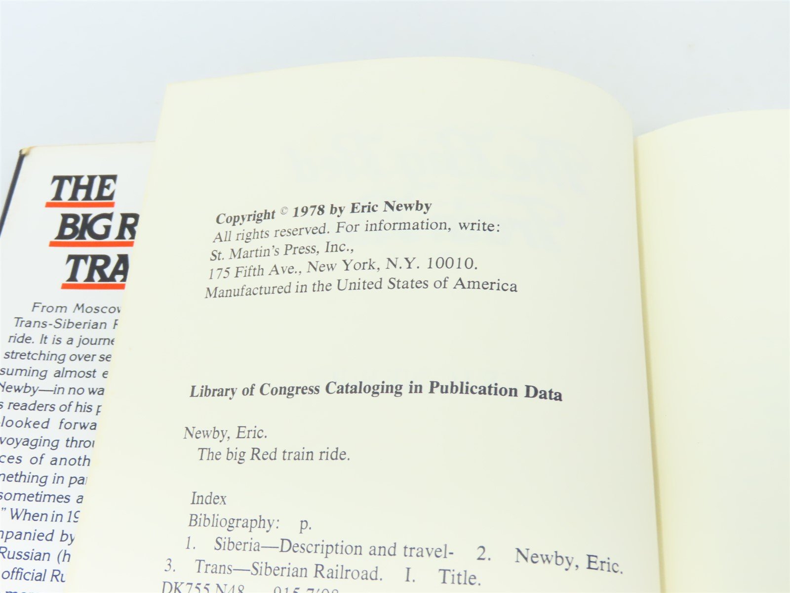 The Big Train Ride by Eric Newby ©1978 HC Book