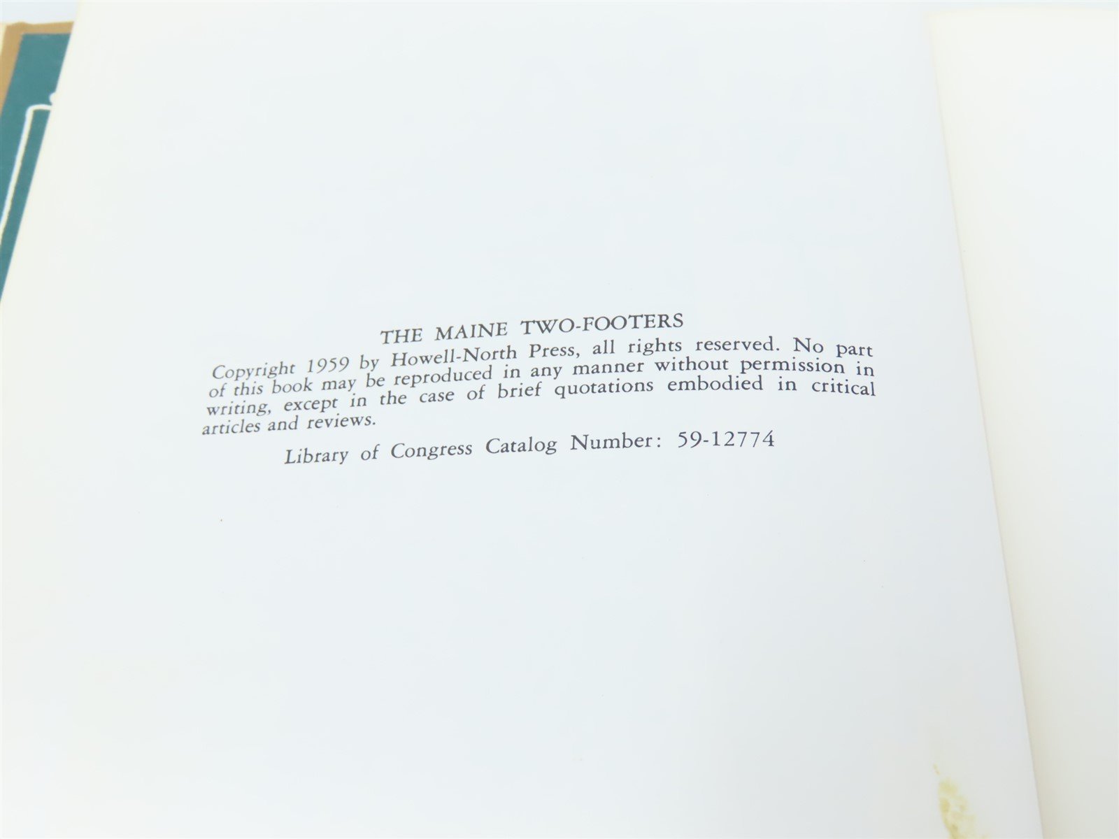The Maine Two-Footers by Linwood W Moody ©1959 HC Book