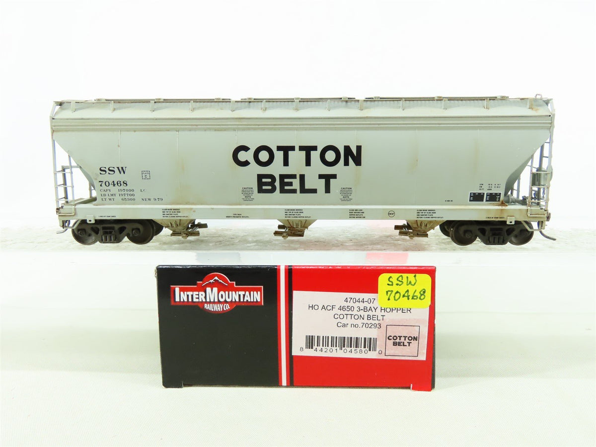 HO InterMountain 47044-07 SSW Cotton Belt 3-Bay Hopper #70468 Custom Weathered