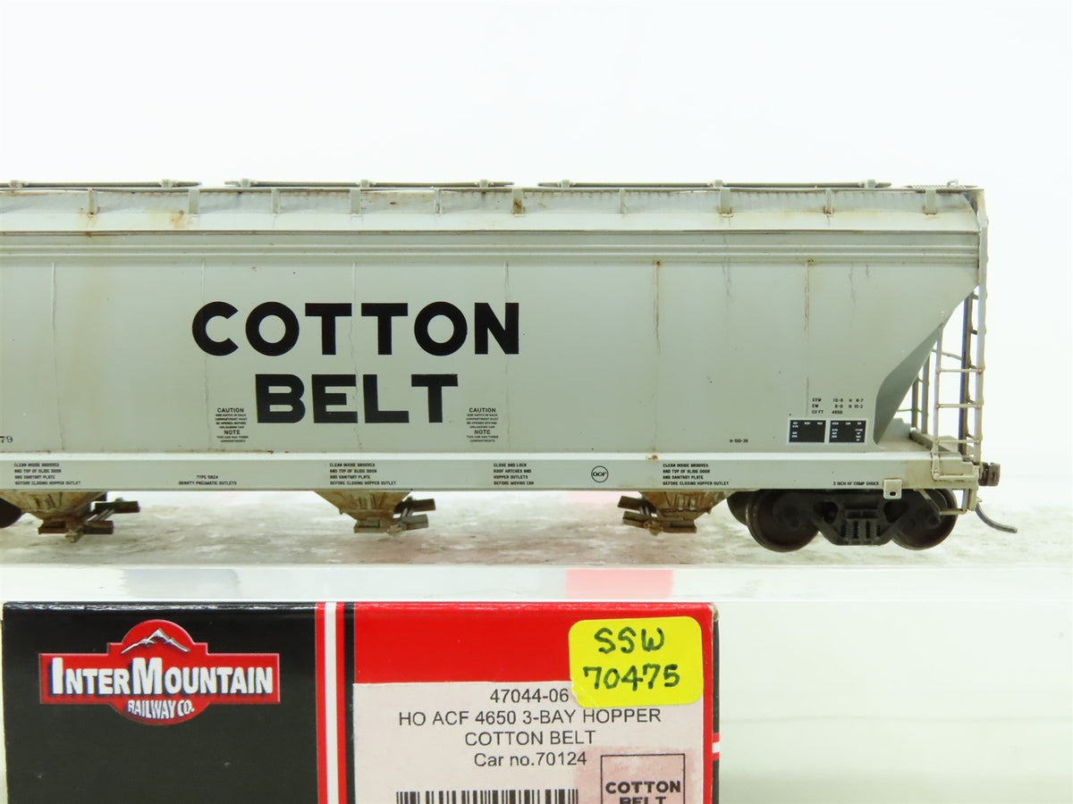 HO InterMountain 47044-06 SSW Cotton Belt 3-Bay Hopper #70475 Custom Weathered