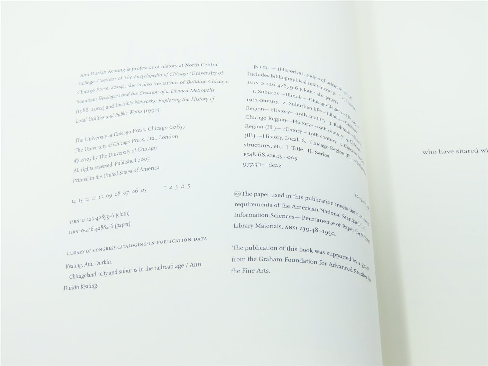 Chicagoland City & Suburbs in the RR Age by Ann Durkin Keating ©2005 SC Book