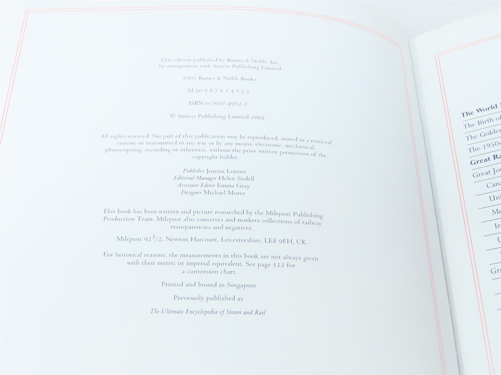 Illustrated Book of Steam & Rail by Colin Garratt & Max Wade-Matthews ©2003 SC