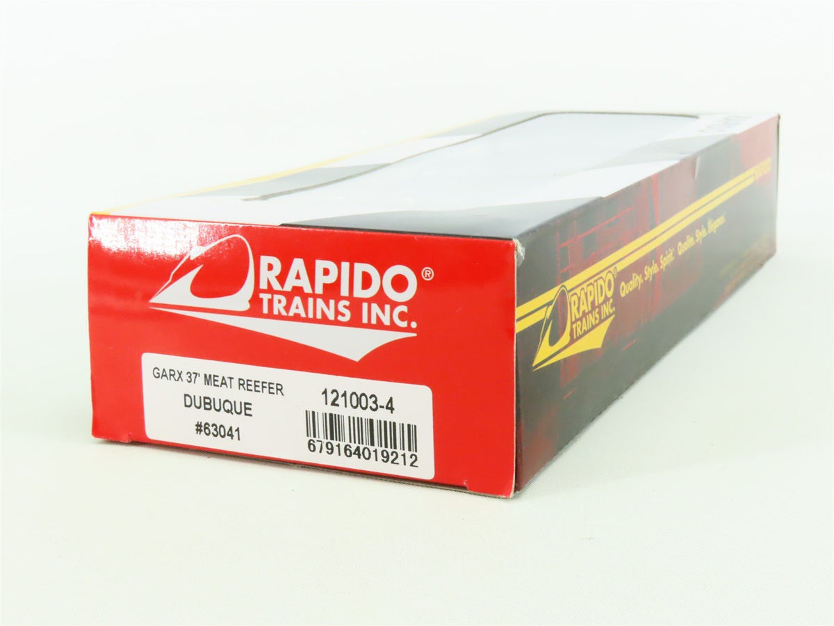 HO Scale Rapido #121003-4 URTX Dubuque GARX 37&#39; Meat Reefer #63041 - Custom