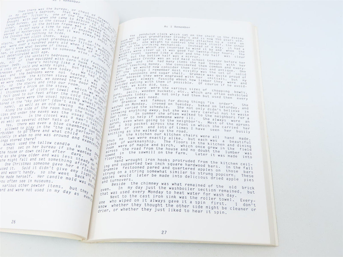 As I Remember by Ruby Crosby Wiggin ©1987 SC Book