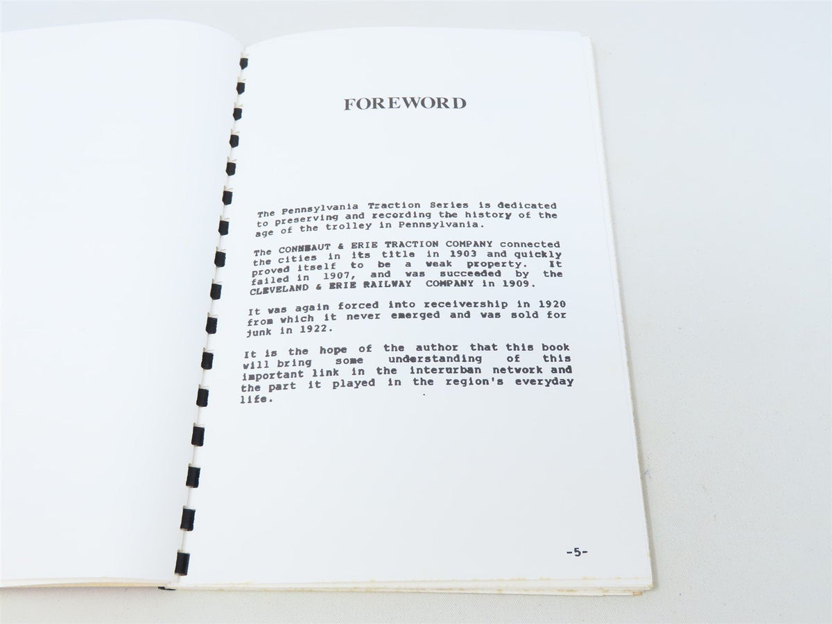 Conneut &amp; Erie Traction Co. by Benson W Rohrbeck ©1990 SC Book