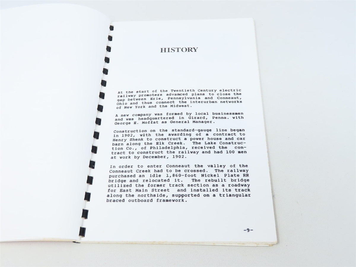 Conneut &amp; Erie Traction Co. by Benson W Rohrbeck ©1990 SC Book