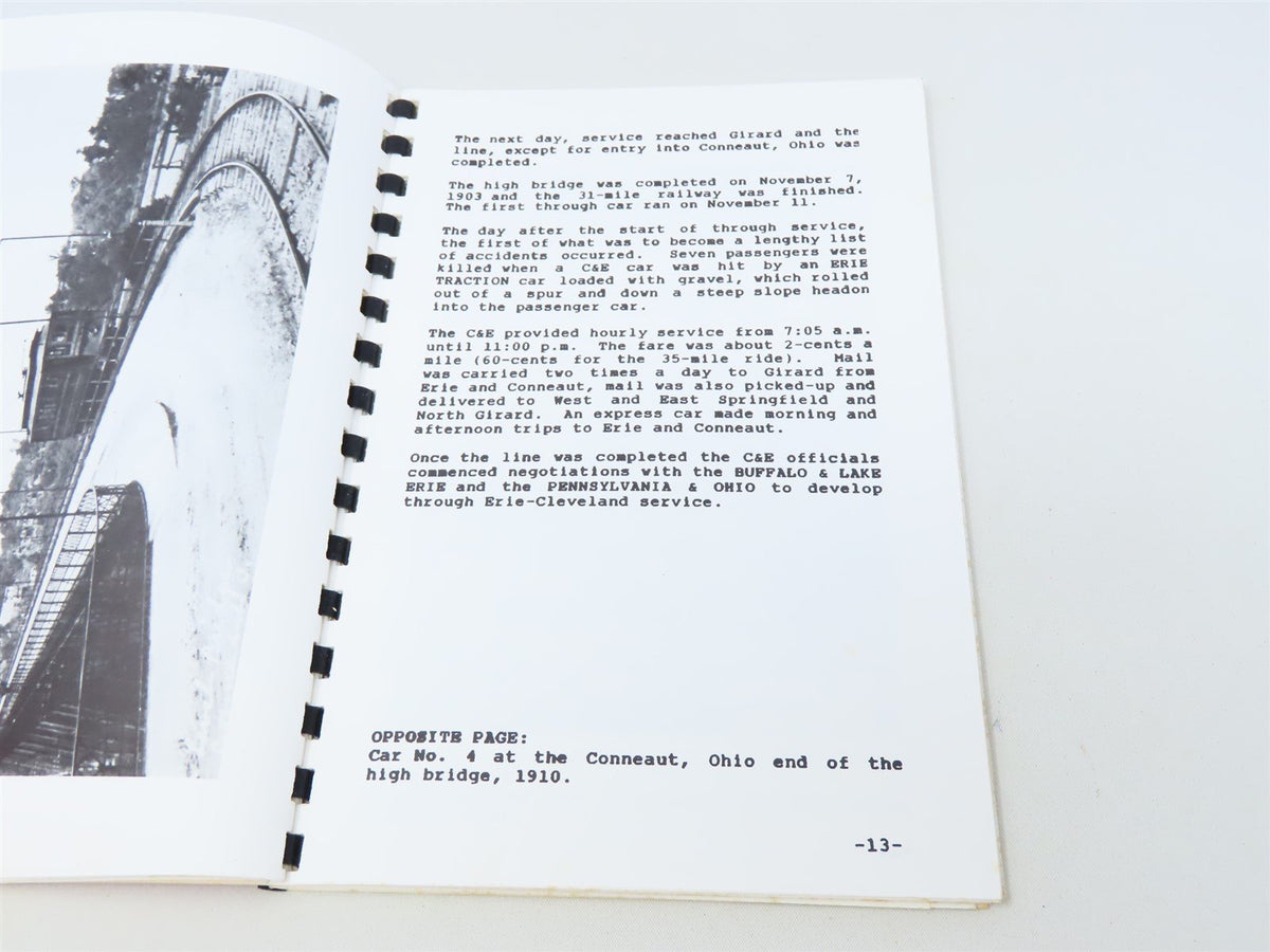 Conneut &amp; Erie Traction Co. by Benson W Rohrbeck ©1990 SC Book