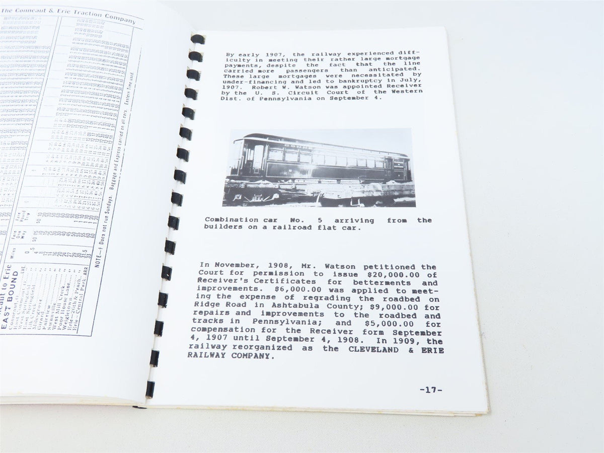 Conneut &amp; Erie Traction Co. by Benson W Rohrbeck ©1990 SC Book
