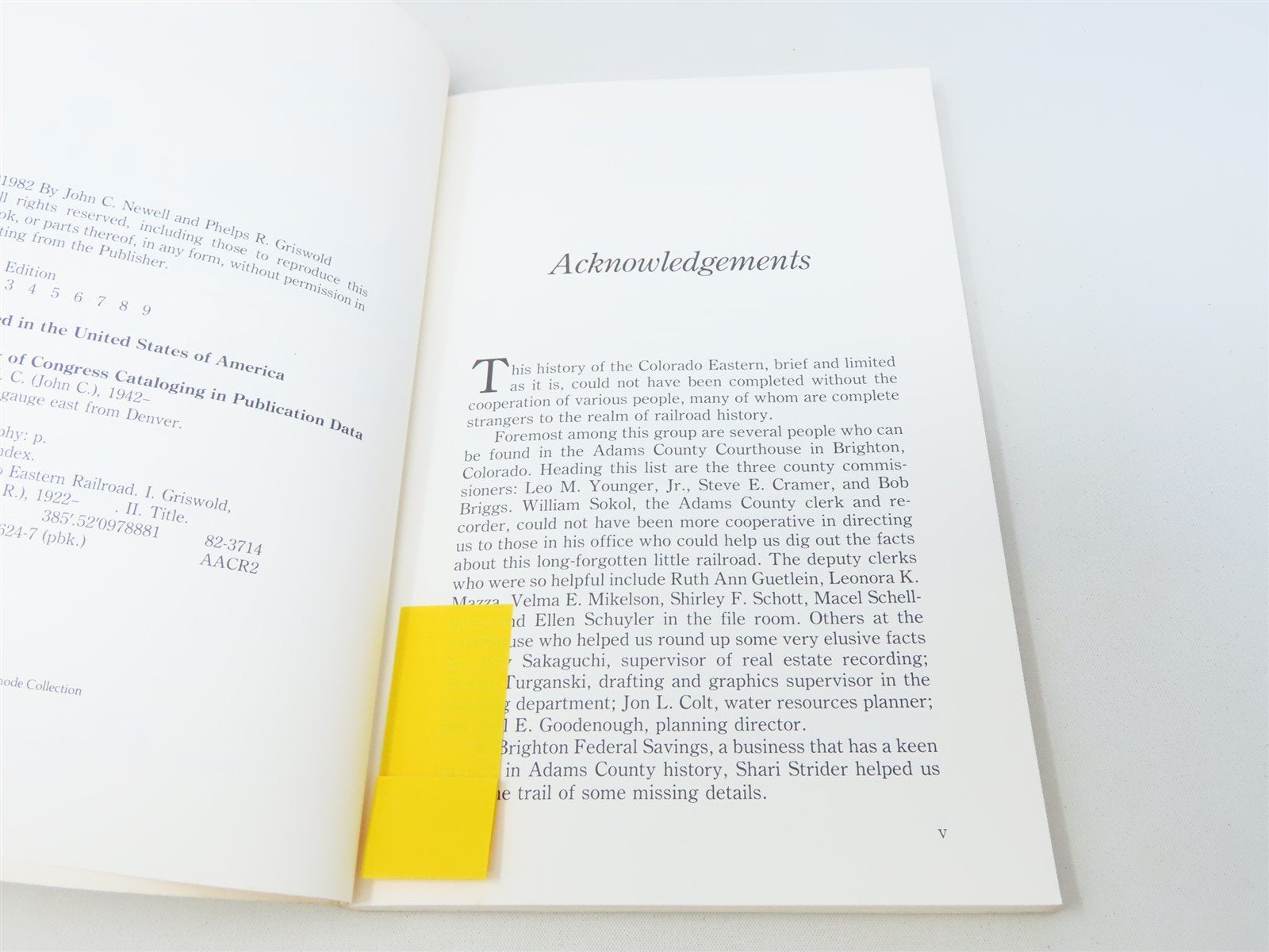 Narrow Gauge East from Denver by J Newell & P R Griswold ©1982 SC Book