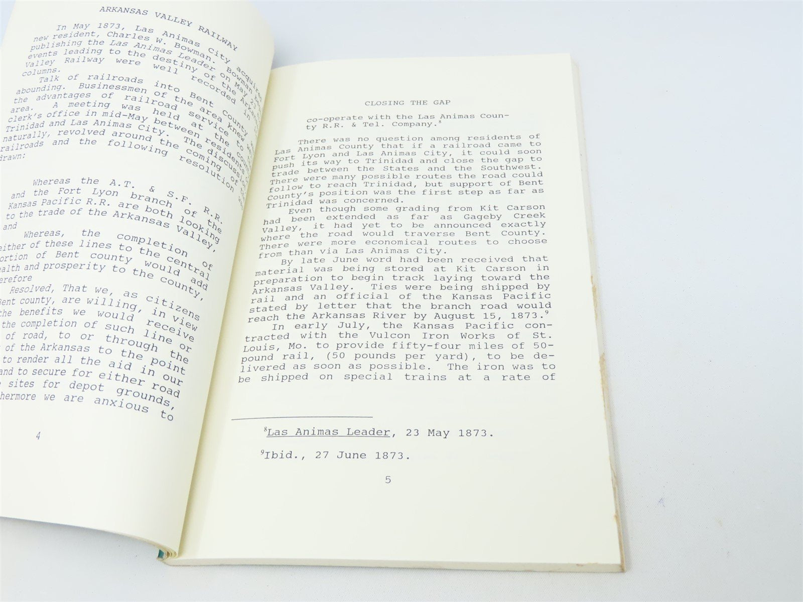 The Arkansas Valley Railway by Philip L Petersen ©1993 SC Book