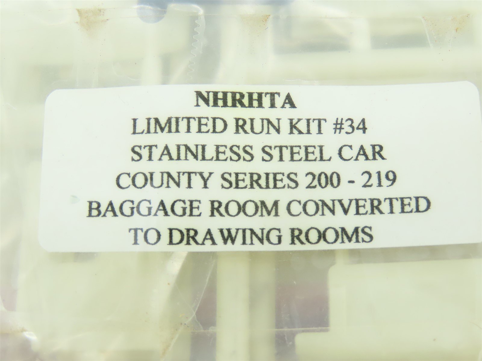HO NHRHTA Ltd. Run Kit #34 Stainless Steel Baggage Rm Converted To Drawing Rm