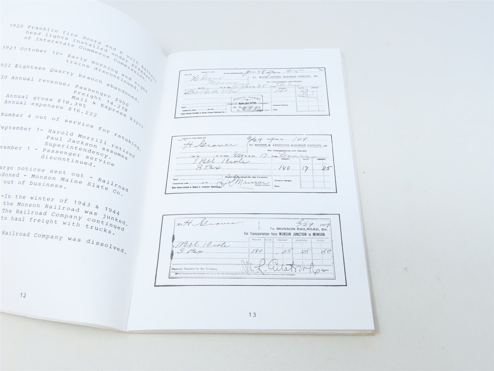 The Monson Railroad by Roger A Whitney ©1989 SC Book