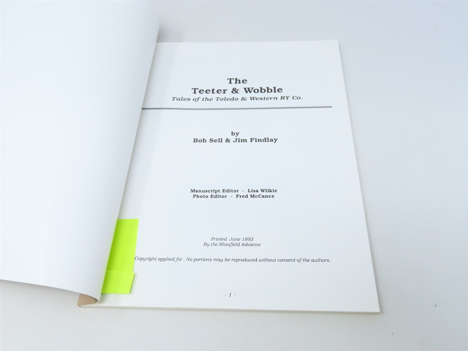 The Teeter & Wobble by Bob Sell & Jim Findlay ©1993 SC Book