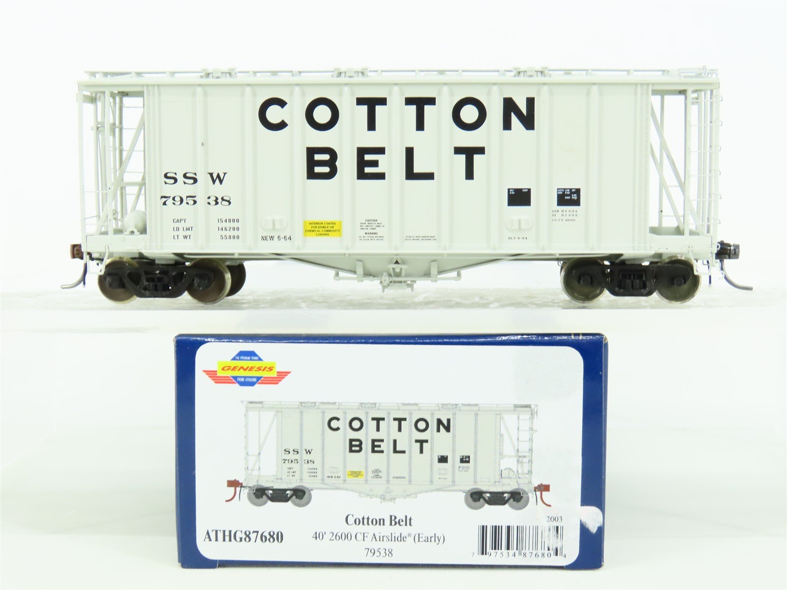 HO Scale Athearn Genesis ATHG87680 SSW Cotton Belt Airslide Hopper #79538