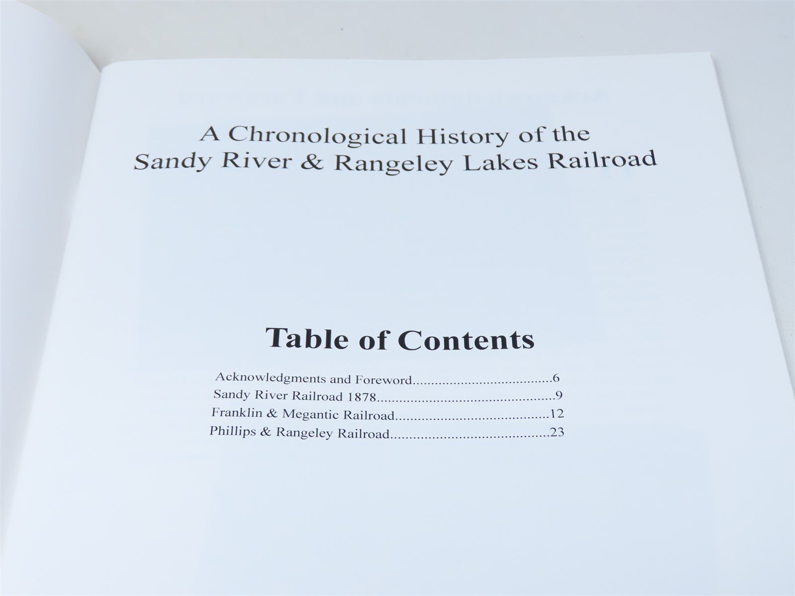 Chronological History of the Sandy River & Rangeley.. by Gary Kohler ©2008 SC Bk