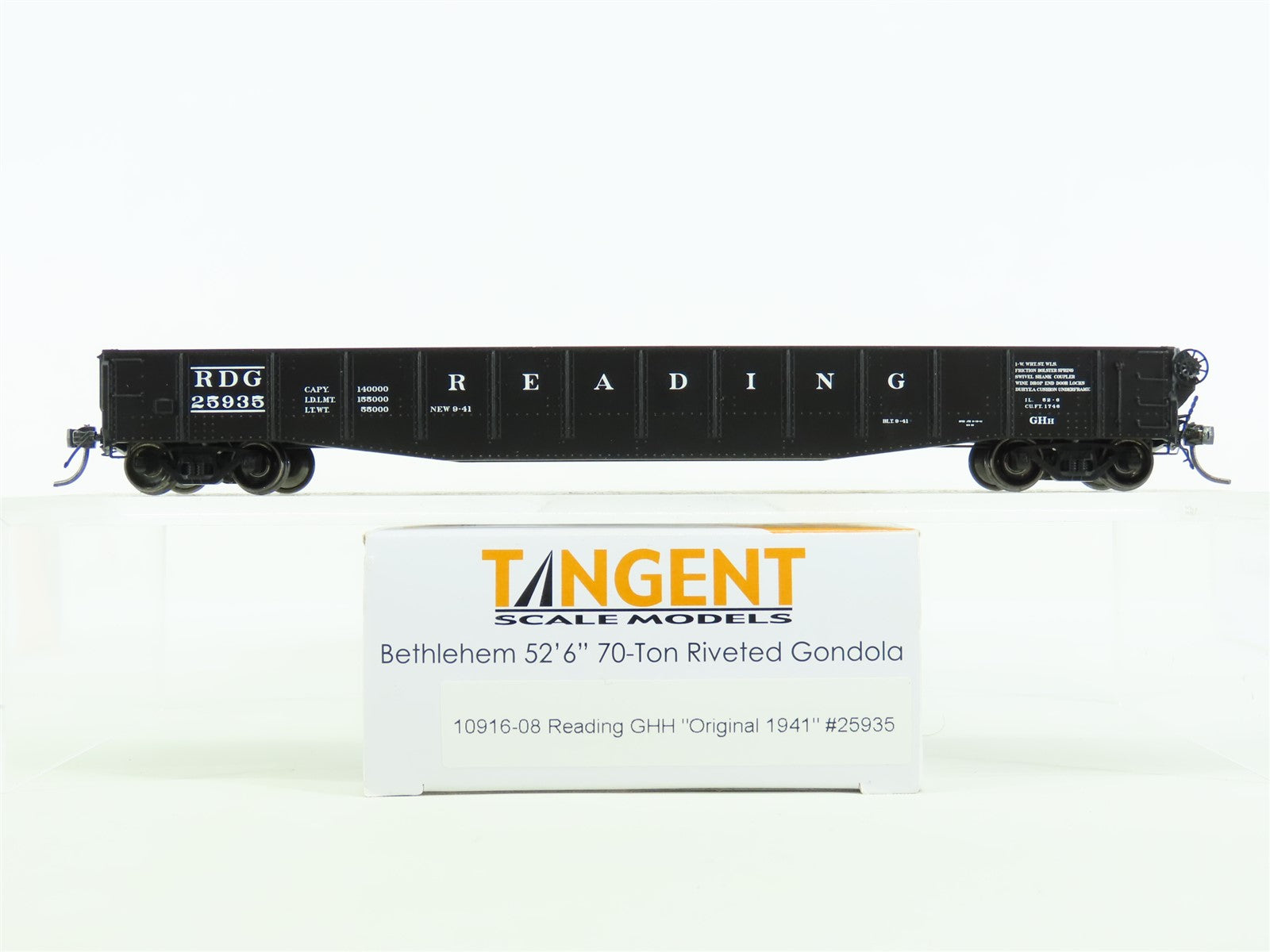 HO Tangent #10916-08 RDG Reading Bethlehem 52-6 70-Ton Riveted Gondola #25935