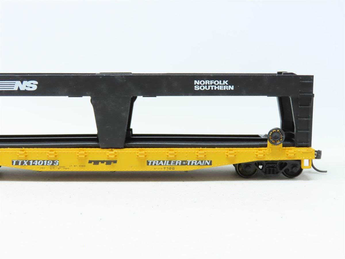 HO Athearn TTX Trailer Train NS Norfolk Southern 50&#39; Autoloader #140193 Upgraded