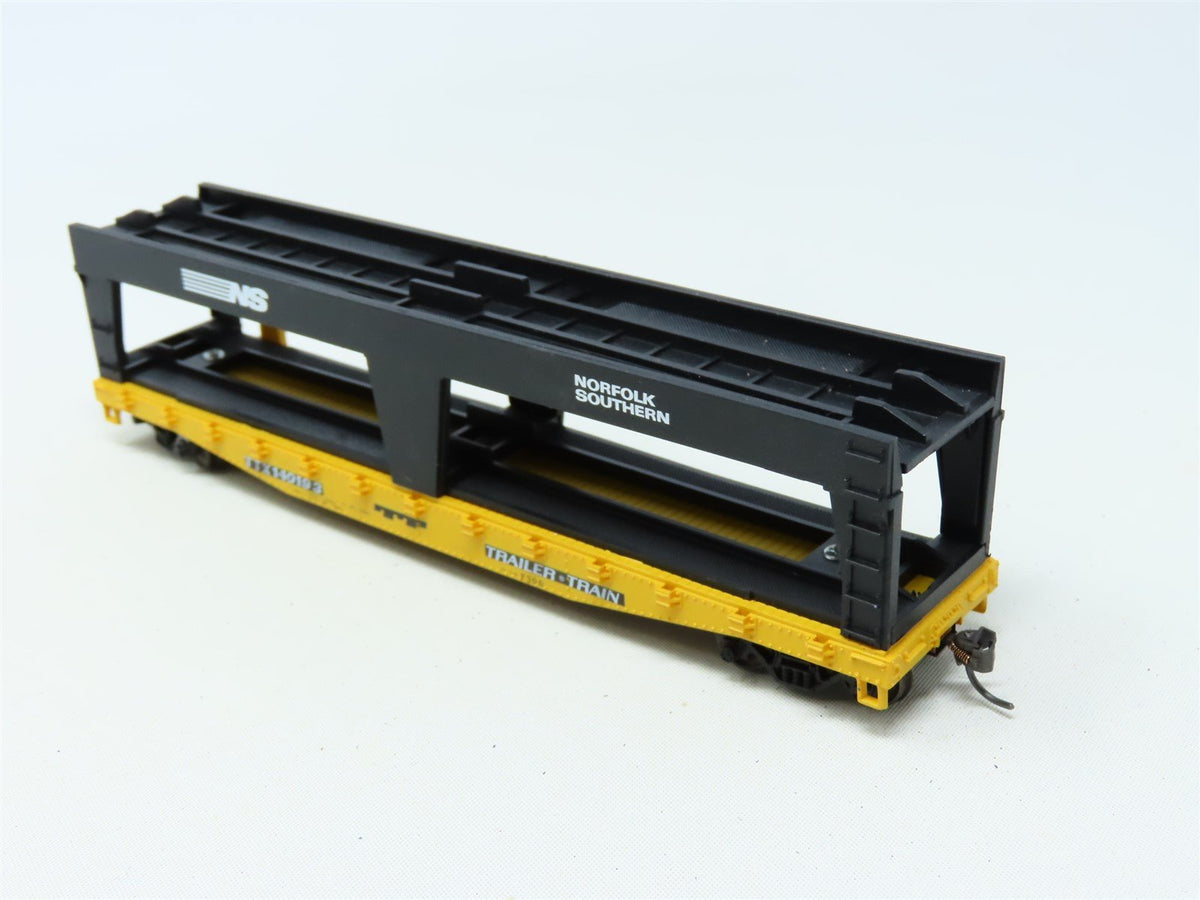 HO Athearn TTX Trailer Train NS Norfolk Southern 50&#39; Autoloader #140193 Upgraded