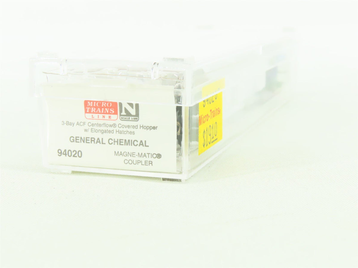 N Micro-Trains MTL 94020 GRPX General Chemical 3-Bay Covered Hopper #944569