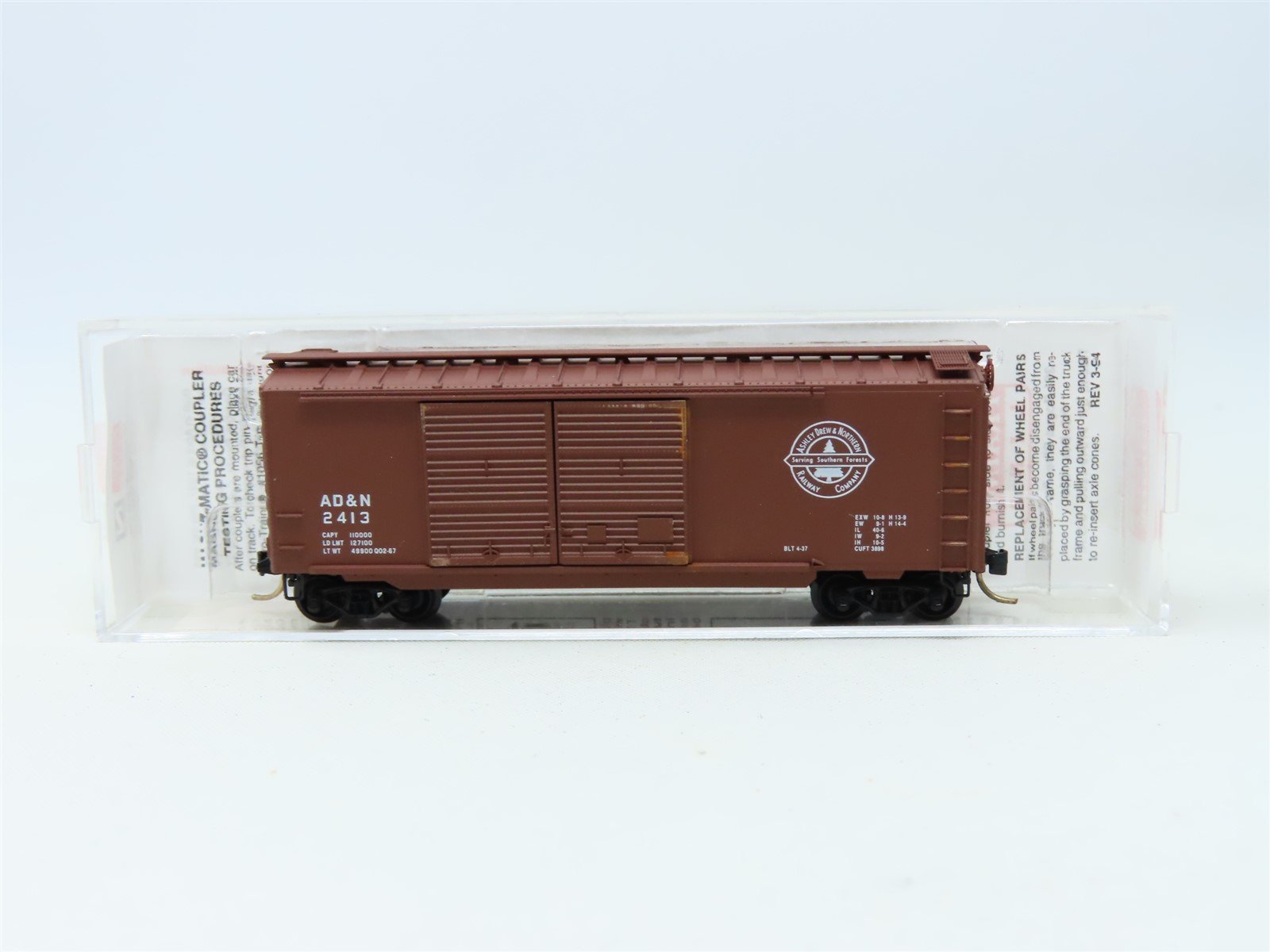 N Scale Micro-Trains MTL #23240 AD&N Ashley, Drew & Northern 40' Box Car #2413