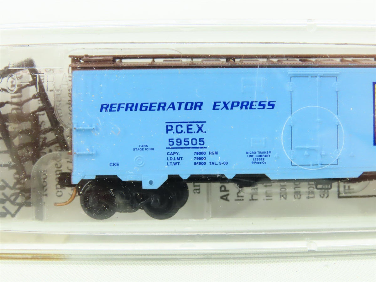 N Micro-Trains MTL 59550 PCEX Pepsi-Cola 40&#39; Steel Side Billboard Reefer #59505