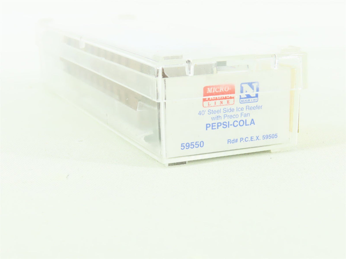 N Micro-Trains MTL 59550 PCEX Pepsi-Cola 40&#39; Steel Side Billboard Reefer #59505
